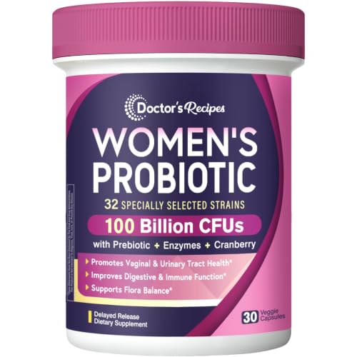 Doctor's Recipes Probiotics for Women, 100 Billion CFU 32 Strains, 30 Caps