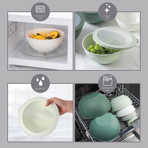 image for COOK WITH COLOR Mixing Bowls with Lids - 12 Piece Plastic Nesting Bowl