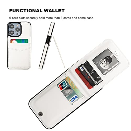 KIHUWEY for iPhone 14 Pro Max Wallet Case Card Holder Kickstand, White by KIHUWEY - Used condition - Image 4