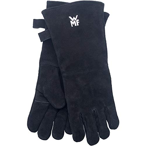 WMF BBQ Grillhandschuhe 1 Paar, Leder, hitzebeständige Handschuhe, Ofenhandschuhe extra lang, praktische Größe (10/XL)