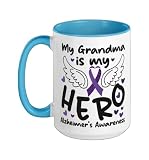 Alzheimer's Dementia Awareness Support Grandma My Grandma Is Ceramic Mug, Blue/White, 15oz