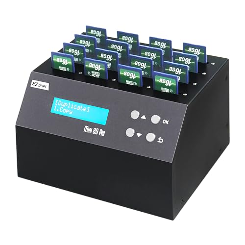 EZ DUPE SD-Duplizierer - Eigenständiger 1:15 Secure Digital/SD-Kopierer und Datenlöscher (Mini SD Pro)