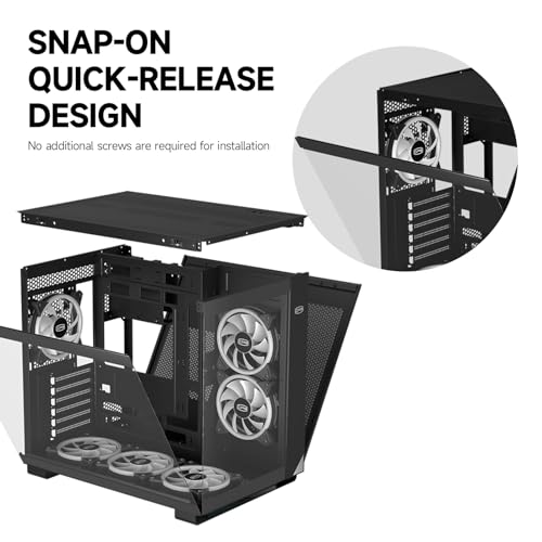 PCCOOLER PC Case Mid Tower Desktop Computer Gaming Superior Case for ATX/M-ATX/ITX with 6 ARGB Case Fans,Column-Free Design,360MM Radiator&400MM GPU Support,Easy Installation (C3T500 ARGB Black) by PCCOOLER - Used condition - Image 5