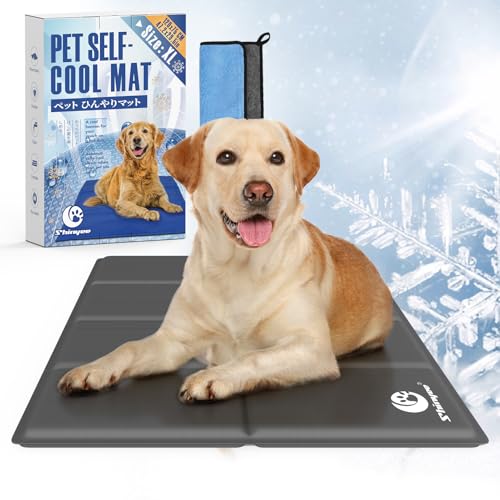 Shinyee® ペット ひんやりマット 犬 ベッド 夏 (XS-XXL)【ペット看護師監修】 クールマット 犬 猫 ペット 冷却マット 多用途 冷感ジェルマット 犬 ひんやりシート 暑さ対策 犬 熱中症対策 - グレー、XL：120x75CM