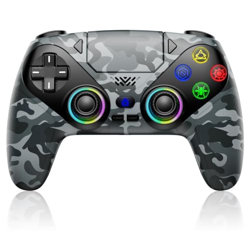 Image of Gamrombo for PS5 Controller, Wireless Controller for PlayStation 5, PS5 Slim /Pro & PC, with 9 Colors RGB Light, Dual Vibration, Turbo, Programmable, 3.5mm Audio Jack & Speaker