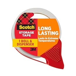Scotch Long Lasting Storage Shipping Packaging Tape, 1.88" x 38.2 yd, 1 Roll with Dispenser (3650S-RD-ESF)