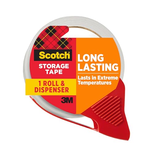 Scotch Long Lasting Storage Shipping Packaging Tape, 1.88" x 38.2 yd, 1 Roll with Dispenser (3650S-RD-ESF) - image 1