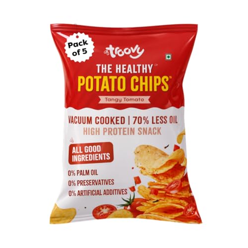 Image of Troovy Healthy Potato Chips | Vacuum Cooked Snacks | 70% Less Oil | No Palm Oil, No Added Preservatives | Made with Real Ingredients (Tangy Tomato)