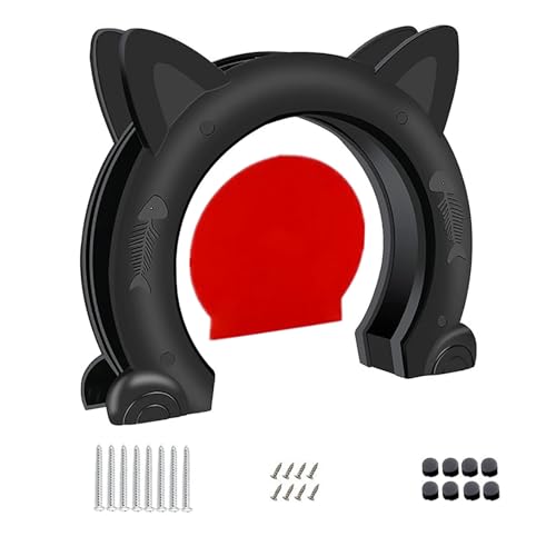 Puerta para gatos interior tamaño grande solapado negro sin ruido de cortinas 2