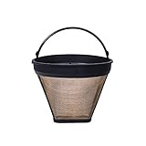 GYBER Taller #4 Permanent Gold-tone Coffee Filter for KRUPS Coffeemakers Cone Shape 12-Cup Original Quality