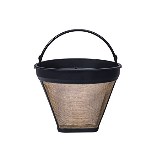 GYBER #4 Permanent Gold-tone Coffee Filter for KRUPS Coffeemakers Cone Shape 12-Cup Original Quality