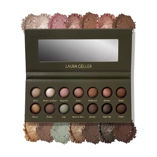 LAURA GELLER NEW YORK The Delectables Earthy Essentials Baked Eyeshadow Palette | 14 Pigmented Eyeshadows Blendable Natural Look