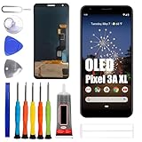 ERYNK �cran OLED pour Google Pixel 3A XL G020C, G020G, G020F, G020A, G020B, G020D [avec empreintes digitales] [6 pouces] �cran tactile LCD num�riseur avec jeu d'outils