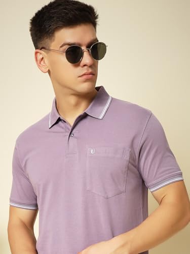 Image of UNIBERRY Men's Cotton Half Sleeves Solid Polo Neck T-shirt-MT4-BG 4XL