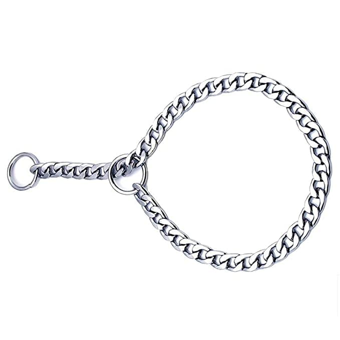 RvPaws Dogs Chrome Plated Diamond Cut Training Choke Chain Collars, Dog Neck Collar Belt for Large Heavy Dogs with 2 Metal End Circles for Dog Ring (24 Inch) (B0BBZTR94H) Amazon Price History, Amazon Price Tracker