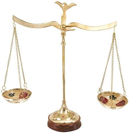 Deco 79 Metal Kitchen Scales with Floral Patterns, 12" x 4" x 12", Gold