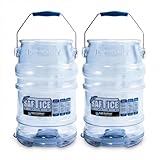 San Jamar Saf-T-Ice Ice Tote with Ice Machine Hanger for Bars, Restaurants, Kitchens, And Fast Food, Polycarbonate, 6 Gallons, Blue, (Pack of 2)