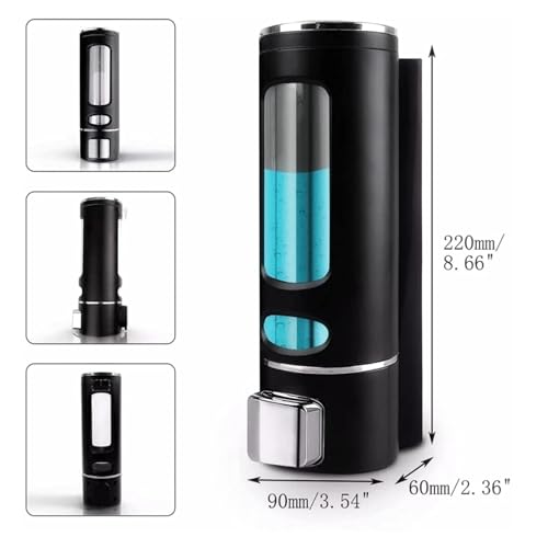 Image of Combo Pack Wall-Mounted Soap Dispenser for Bathroom, Wash Basin, Liquid Sanitizer & Shower Gel | 400ml Capsule Design, Black and Gold ABS Plastic | Pack of 2 | Durable & Easy Refill