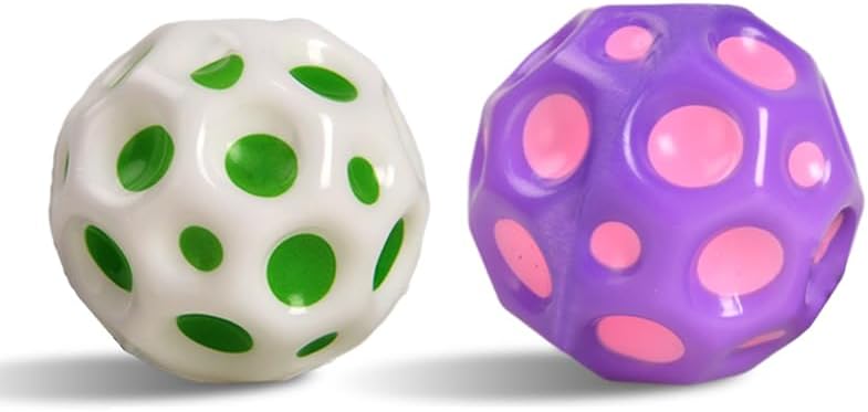 Bola super quicando – Bolas espaciais de alto salto (pacote com 2), bolas saltitantes extremas para alívio do estresse, conjunto de bolas saltitantes para esportes internos e externos (verde, rosa)