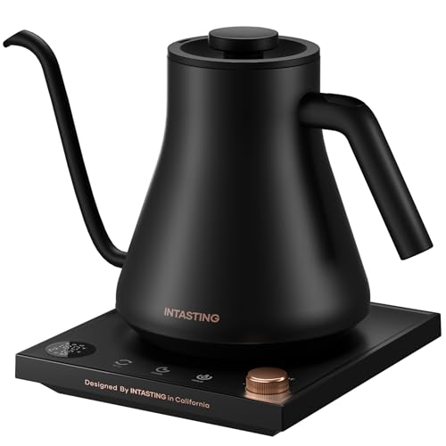 Comparison: Best Stagg Coffee Kettle 5 INTASTING Electric Kettles, Gooseneck Electric Kettle, ±1℉ Temperature Control, Stainless Steel Inner, Quick Heating, for Pour Over Coffee, Brew Tea, Boil Hot Water, 0.9L Black