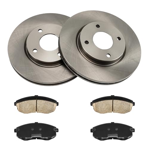 Image of KAX Front Brake Kit, OE Brake Rotors and Ceramic Brake Pads | Fits Nissan Sentra 2007-2012 2.0L, Nissan Versa 2009-2012 1.8L, 2007-2008, Nissan Cube 2009-2014, Automotive Replacement Brake Kit
