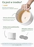 LE TAUCI Ceramiczna Doniczka 17 cm z Otworem Drenażowym i Podstawką, Stabilna Doniczka do Roślin Domowych, Nowoczesna Osłonka do Salonu lub Biura, Biała