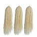 3Packs Afro Kinky Marley Braids Hair Extensions 18" Synthetic Afro Kinky Twist Crochet Braiding Hair Mixed Color Bulk Twist Crochet Braids 60g/pc Synthetic Hair For Braiding African Twist (613)