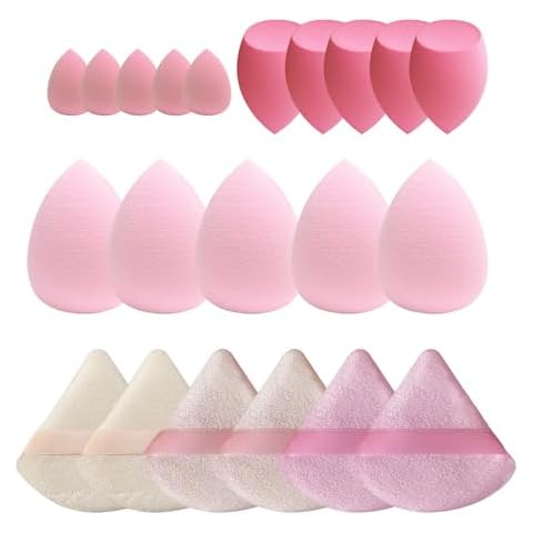 GFOUNS 21 pcs Beauty blender Makeup Sponge Bulk:Blender Sponges 21 Pcs for Liquid, Cream, and Powder, Multi-colored Pink make up sponges for foundation Cover