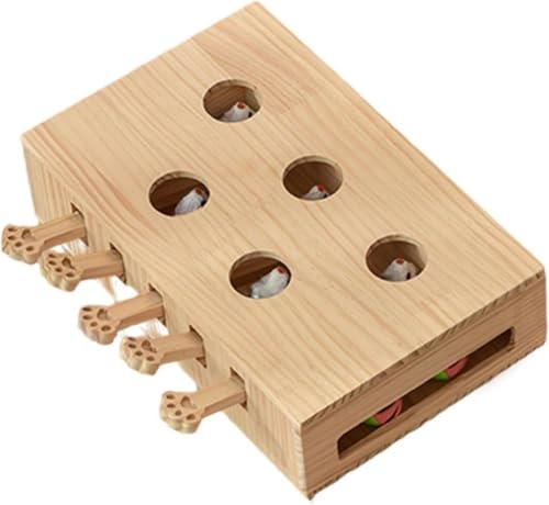 木製 猫 おもちゃ 猫じゃらし モグラ叩き ネコ ねこのおもちゃ 厳選木材使用 安全素材 木箱 ねこじゃらし ペット マウス ネズミ 知育玩具 ペットグッズ 自分で遊ぶ好奇心をくすぐる もぐらたたき 運動不足 ストレス解消