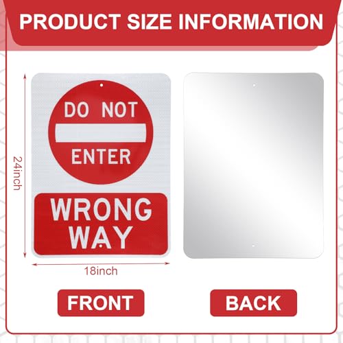 Panneau Do Not Enter Wrong Way Blulu en aluminium 61x45,7 cm - 2