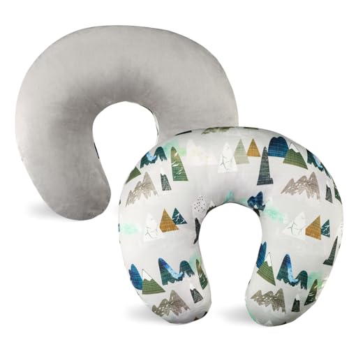 TANOFAR Nursing Pillow Cover 1 Pack, Stretchy Removable Nursing Cover for Breastfeeding Pillows, Ultra Soft Snug Fits On Newborn Feeding Pillow Case for Baby Girls/Boys, Mountain