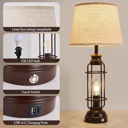 Lámpara de mesa set 2, 28" dimmable con USB miniatura 7