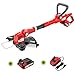 Greencut 1000142 Decespugliatore a Batteria al Litio 20 V, Testa Regolabile in 4 Posizioni, 20 W, Rosso