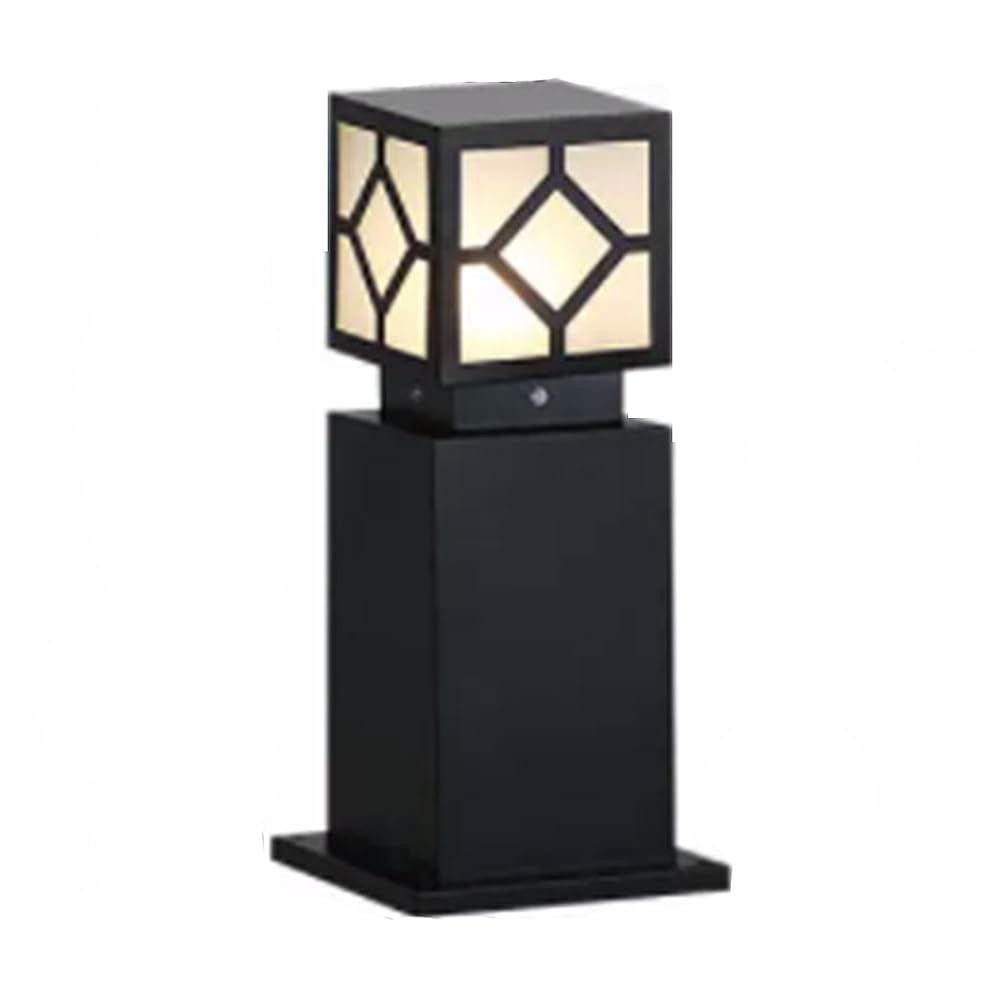 HCIPJQY Square Post Caps Lights Waterproof Exterior Post Lantern Fixture for Yard Modern Pillar Outside Lighting for Garden, Patio Porch, 1 Pack (Include Mounting Base) Multi-Size,Hardwired