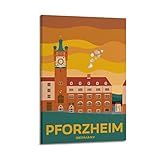 JOOEL Vintage-Reiseposter Pforzheim-Poster, dekoratives 
