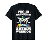 Ruban de sensibilisation Kanner Proud Granddad Of An Autism Warrior T-Shirt