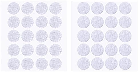 200 Pieces 2 cm Diameter Self-Adhesive Hook and Loop Round Sticky Dots (White)
