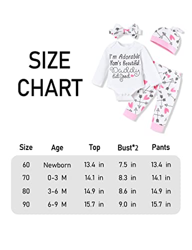 Seyouag Baby Girl Clothes Cute Mommy Letter Romper Arrow Heart Pants Newborn Girls Outfits Fall Winter Clothes Set (Adorable Pink, Newborn) #TOP6