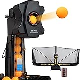 Zgsalvation Professioneller Tischtennis-Roboter, Pitching-Serve-Maschine mit 100 Bällen, Ferngesteuerter Ping-Pong-Roboter mit Fangnetz-Tischplatte für das Übungstraining