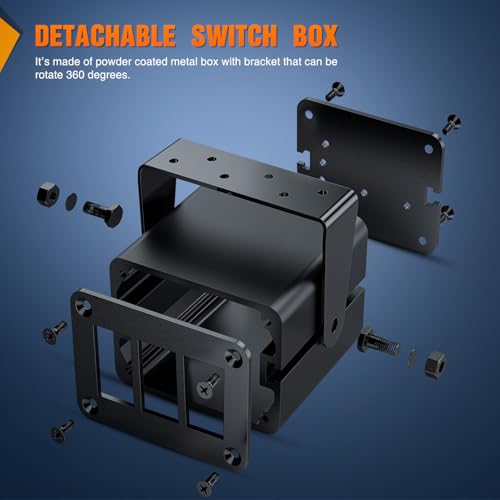 Image of Nilight 3 Gang Rocker Switch Box Detachable Housing 3 Holes Aluminum Panel