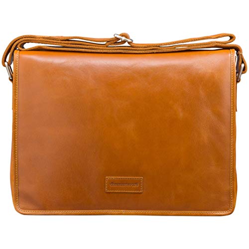 dbramante1928 - Marselisborg Sacoche pour Ordinateur Portable 14 pouces pour femmes et hommes - Porte-Documents avec Bandoulière Réglable - Fabriqué en Cuir Robuste et de Haute Qualité - Marron Cover