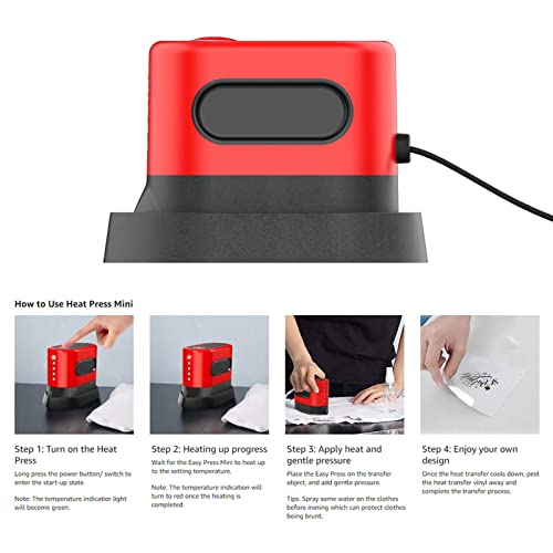 Yuwao Máquina de prensa térmica para impressão de camisetas pequenas mini camisas de ferro
