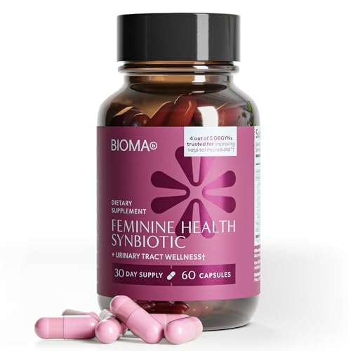 BIOMA Feminine Health Synbiotic - Womens Health Supplement for Healthy Vaginal pH Urinary Tract & Digestive Support - with Probiotics Cranberry & Tributyrin - 60 Capsules (30-Day Supply)