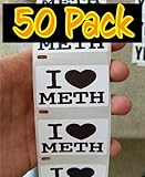 Generic 50PCS I Love Meth Stickers Bulk Decals Labels