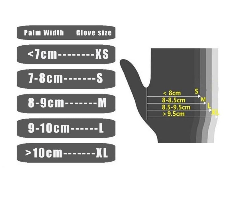 100 guantes desechables negros for trabajo en casa, jardinería, pintura, protectores de vinilo, nitrilo, sin látex, for adultos y niños, tallas XS SM(S)