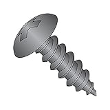 Steel Sheet Metal Screw, Black Oxide Finish, Truss Head, Phillips Drive, Type A, #6-18 Thread Size, 5/8