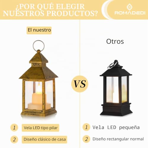 Miniatura 9 de Romadedi Lámpara Dorada Para Bodas, 10 Piezas, Pequeñas Lámparas Decorativas Led Para Colgar, Portavelas Para La Mesa De Navidad, Ramadán Marroquí, Fiestas De Halloween Al Aire Libre