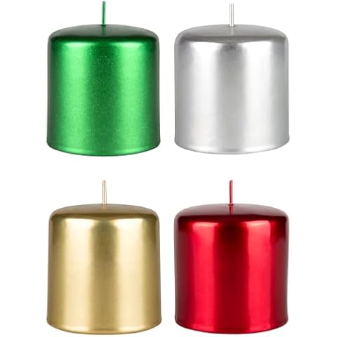 MEGA CANDLES Metallic Pillar Candles Set Cover