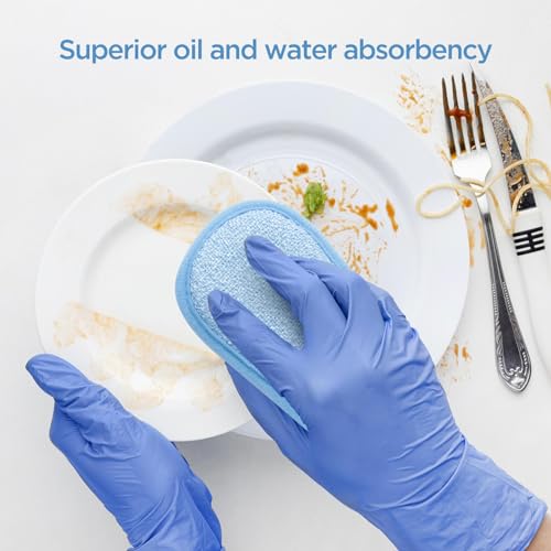 AiQInu 6 Stück Spülschwamm Topfreiniger Küchenschwamm Waschbar, Putzschwamm Wiederverwendbar, Reinigungsschwamm Waschbar, Für Geschirrspülen, Küche, Reinigung, Badreinigung