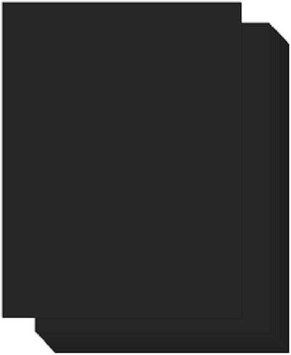 YINUOYOUJIA 100 hojas de cartulina negra de 8.5 x 11 pulgadas de grosor, papel de construcción de 92 libras para manualidades, fabricación de